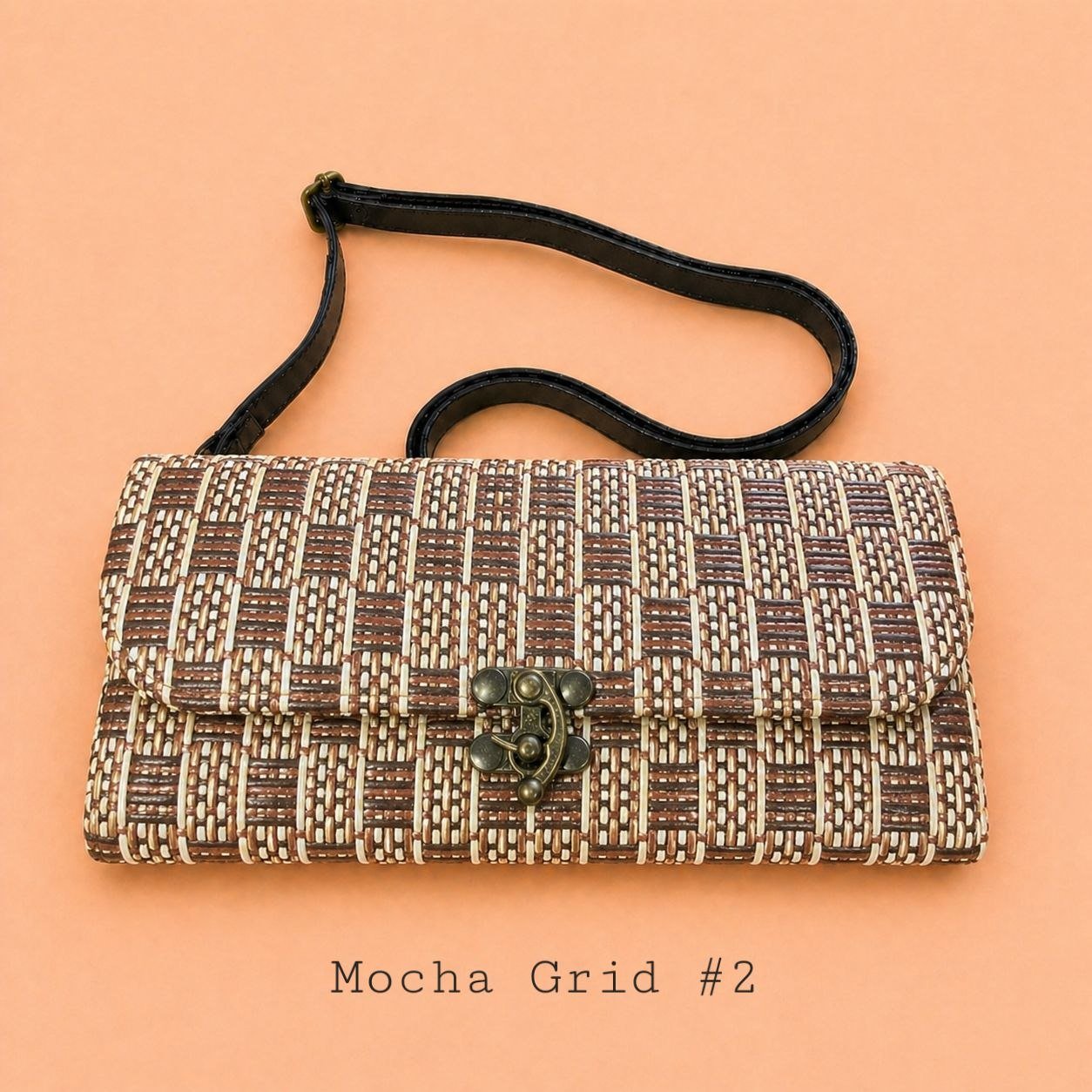Handwoven Rattan Wallet Clutch Bag with Detachable Strap - Image 6