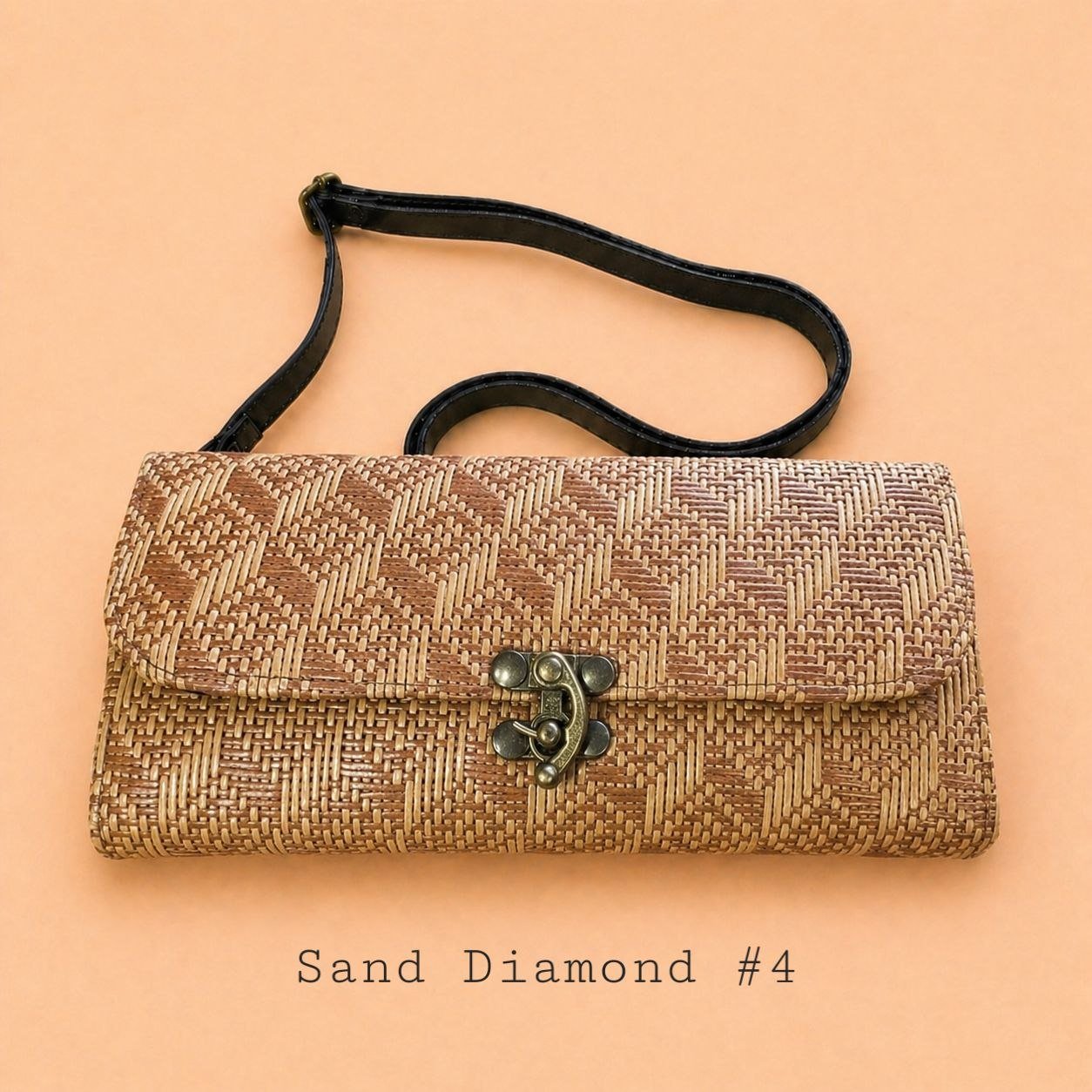 Handwoven Rattan Wallet Clutch Bag with Detachable Strap - Image 8