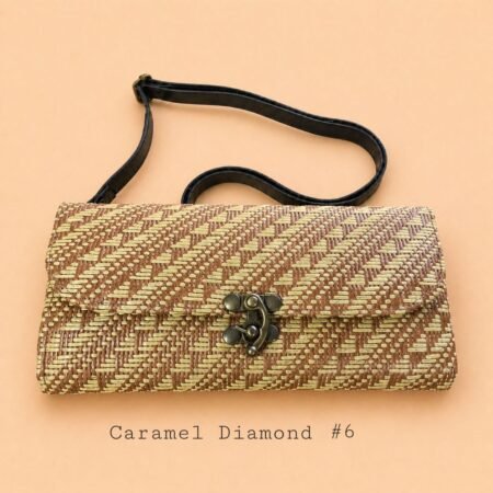 Handwoven Rattan Wallet Clutch Bag with Detachable Strap - Image 10