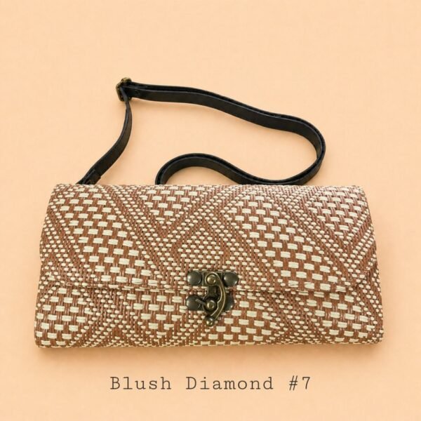 Handwoven Rattan Wallet Clutch Bag with Detachable Strap