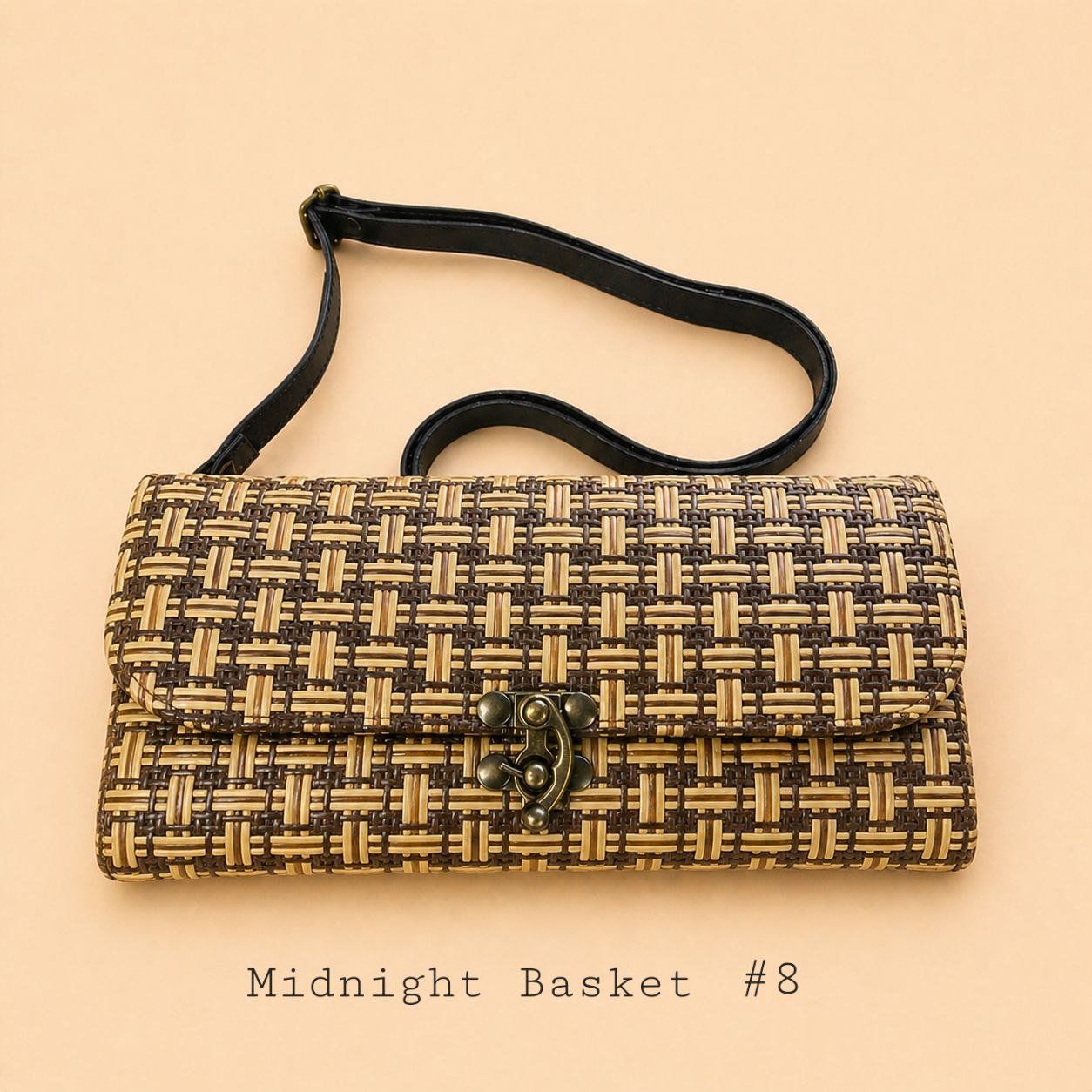 Handwoven Rattan Wallet Clutch Bag with Detachable Strap - Image 12
