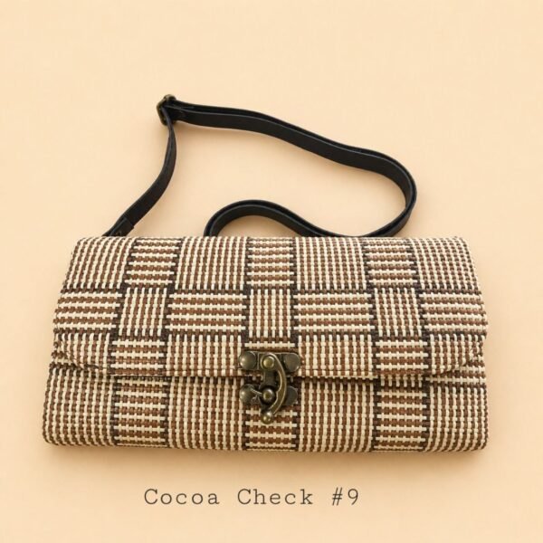 Handwoven Rattan Wallet Clutch Bag with Detachable Strap